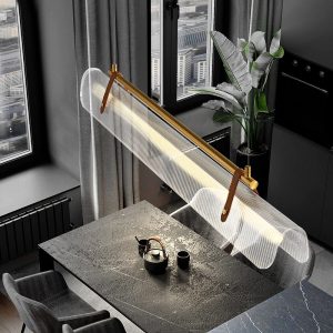 Đèn Thả Trang Trí Phòng Ăn LED Nordic – Nhiều Kích Thước 80–200cm – Màu Đen/Gold – Ánh Sáng Trung Tính & 3 Chế Độ